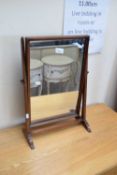 SMALL MAHOGANY FRAMED RECTANGULAR DRESSING TABLE MIRROR