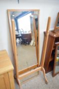 MODERN OAK FRAMED CHEVAL MIRROR