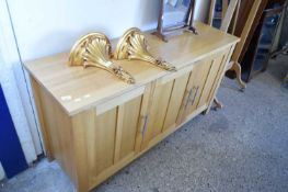 MODERN LIGHT OAK THREE DOOR SIDEBOARD