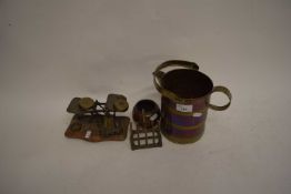 POSTAL SCALES, COPPER JUG, TOAST RACK ETC