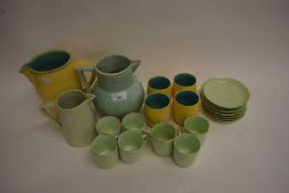 BRAMPTON POTTERY LEMONADE SET, VARIOUS TEA WARES ETC