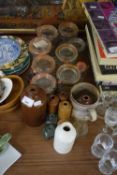 MIXED LOT VARIOUS KILNER TYPE JARS, STONEWARE BOTTLES ETC