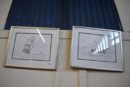 KENNETH GRANT, TWO PENCIL STUDIES, SHIPPING SCENES, F/G