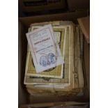 One box of mixed books to include Vintage Newspapers, Royal Coronation Papers etc