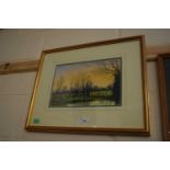 KEN WALTON, 'THE LAST HOUR, FOXLEY, MID-NORFOLK', WATERCOLOUR, F/G