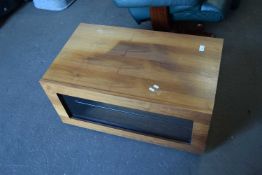 RETRO TEAK TV CABINET WITH DROP DOWN FRONT