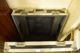 LARGE ALUMINIUM FRAMED FLIGHT CASE MARKED 'TECHNICAL EQUIPMENT'