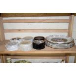 VARIOUS PATUM PEPERIUM COVERED JARS AND OTHERS PLUS VARIOUS DECORATED PLATES AND DISHES