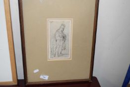 ANTIQUE STUDY OF A CLOAKED GENTLEMAN, F/G