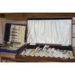 TWO CASES OF SILVER PLATED FISH CUTLERY