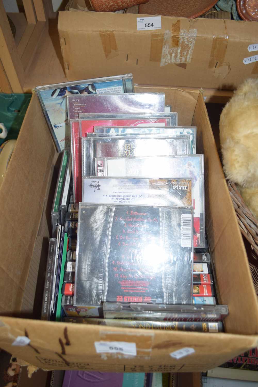 BOX VARIOUS CDS AND DVDS