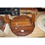 WALNUT EXTENDING BOOK RACK TOGETHER WITH A MAHOGANY TRAY OR TABLE TOP