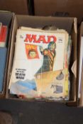 One box of MAD magazines and books