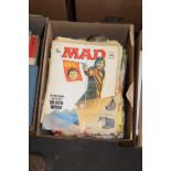 One box of MAD magazines and books