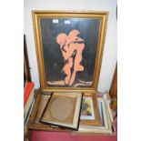 ABSTRACT STUDY EMBRACING COUPLE FRAMED AND GLAZED TOGETHER WITH VARIOUS FRAMES