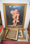 ABSTRACT STUDY EMBRACING COUPLE FRAMED AND GLAZED TOGETHER WITH VARIOUS FRAMES