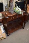 REPRODUCTION MAHOGANY VENEERED BOOKCASE CABINET WITH TWO DRAWERS