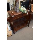 REPRODUCTION MAHOGANY VENEERED BOOKCASE CABINET WITH TWO DRAWERS