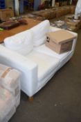 WHITE TWO-SEATER SOFA WITH LOOSE COVERS
