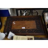VICTORIAN CARVED OAK SERVING TRAY