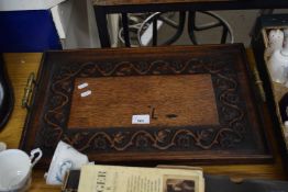 VICTORIAN CARVED OAK SERVING TRAY