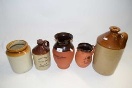 MIXED LOT : STONEWARE FLAGON, VARIOUS JUGS ETC