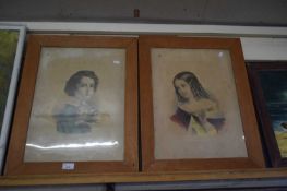 CONTINENTAL SCHOOL, TWO COLOURED LITHOGRAPHIC PRINTS OF CHILDREN, F/G