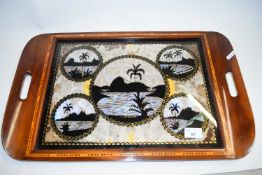 BRAZILIAN BUTTERFLY WING DECORATED TRAY