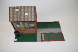 SCRATCH BUILT ALLOTMENT SHED WITH INTEGRAL TOILET AND ASSOCIATED FITTINGS