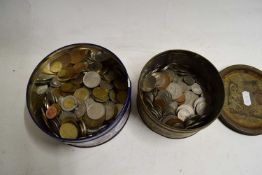 TWO TINS VARIOUS COINAGE