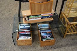 MODERN COFFEE TABLE FORMED OF A SINGLE SHEET OF GLASS, 110CM WIDE