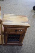 HARDWOOD BEDSIDE CABINET WITH METAL FINISH DOOR, 45CM WIDE