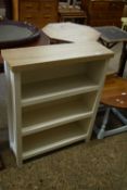 LIGHT WOOD AND PAINTED BOOKCASE CABINET, 70CM WIDE