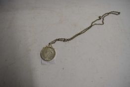 THALER COIN IN SUSPENSION FRAME WITH CHAIN