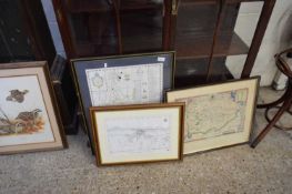 REPRODUCTION SAXTON'S MAP OF NORFOLK, TOGETHER WITH TWO FRAMED MAPS OF SHERINGHAM (3)