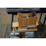 TWO SMALL WOODEN CASES CONTAINING VARIOUS BOOKS