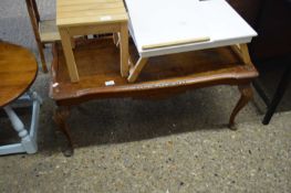 CABRIOLE LEGGED GLASS TOP COFFEE TABLE