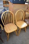 PAIR OF MODERN LIGHT WOOD KITCHEN CHAIRS