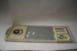 MODERN RECTANGULAR WALL MIRROR AND A FOLDING PICTURE FRAME (2)