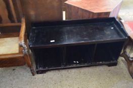 BLACK PAINTED LOW SHELF UNIT, 111CM WIDE