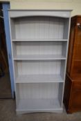 GREY PAINTED BOOKCASE CABINET, 94CM WIDE