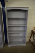 GREY PAINTED BOOKCASE CABINET, 92CM WIDE