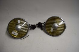 PAIR OF VINTAGE CAR HEADLAMPS