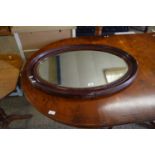 OVAL BEVELLED WALL MIRROR, 89CM WIDE