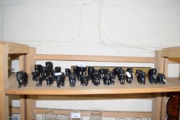 COLLECTION OF SMALL EBONY ELEPHANTS