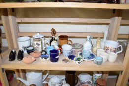 VARIOUS CERAMICS TO INCLUDE BELLS, EGG CUPS, ORNAMENTS ETC