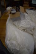 THREE VARIOUS WEDDING DRESSES, SIZE 12, 14 AND 16, TOGETHER WITH TWO FURTHER PAIRS OF SHOES