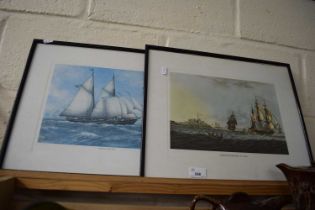 TWO 20TH CENTURY COLOURED SHIPPING PRINTS