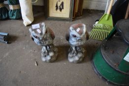 PAIR OF CONCRETE OWLS