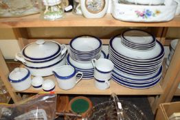 QUANTITY OF ROYAL THAILAND BLUE RIMMED DINNER WARES